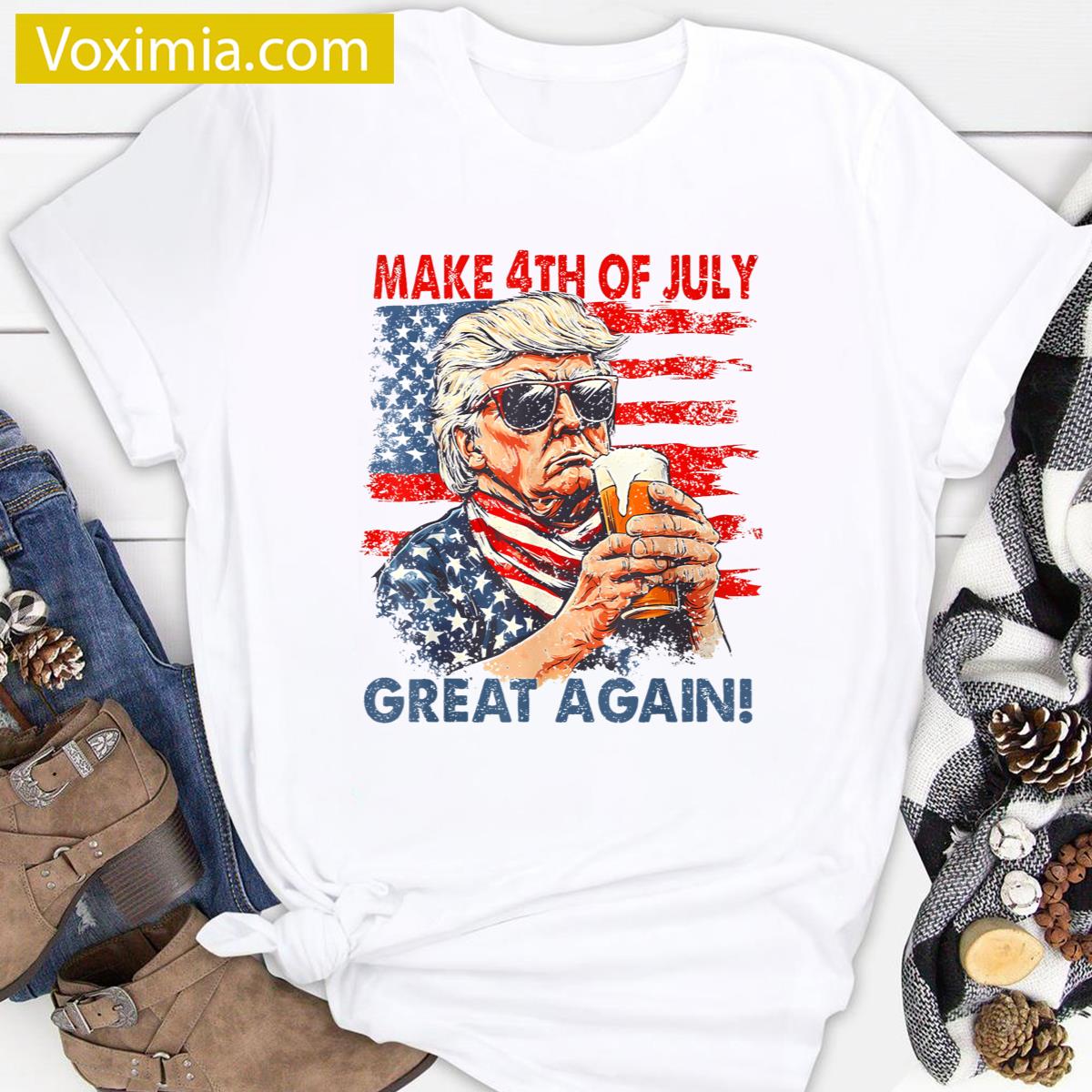 Make 4th Of July Great Again Trump Humor T-shirt