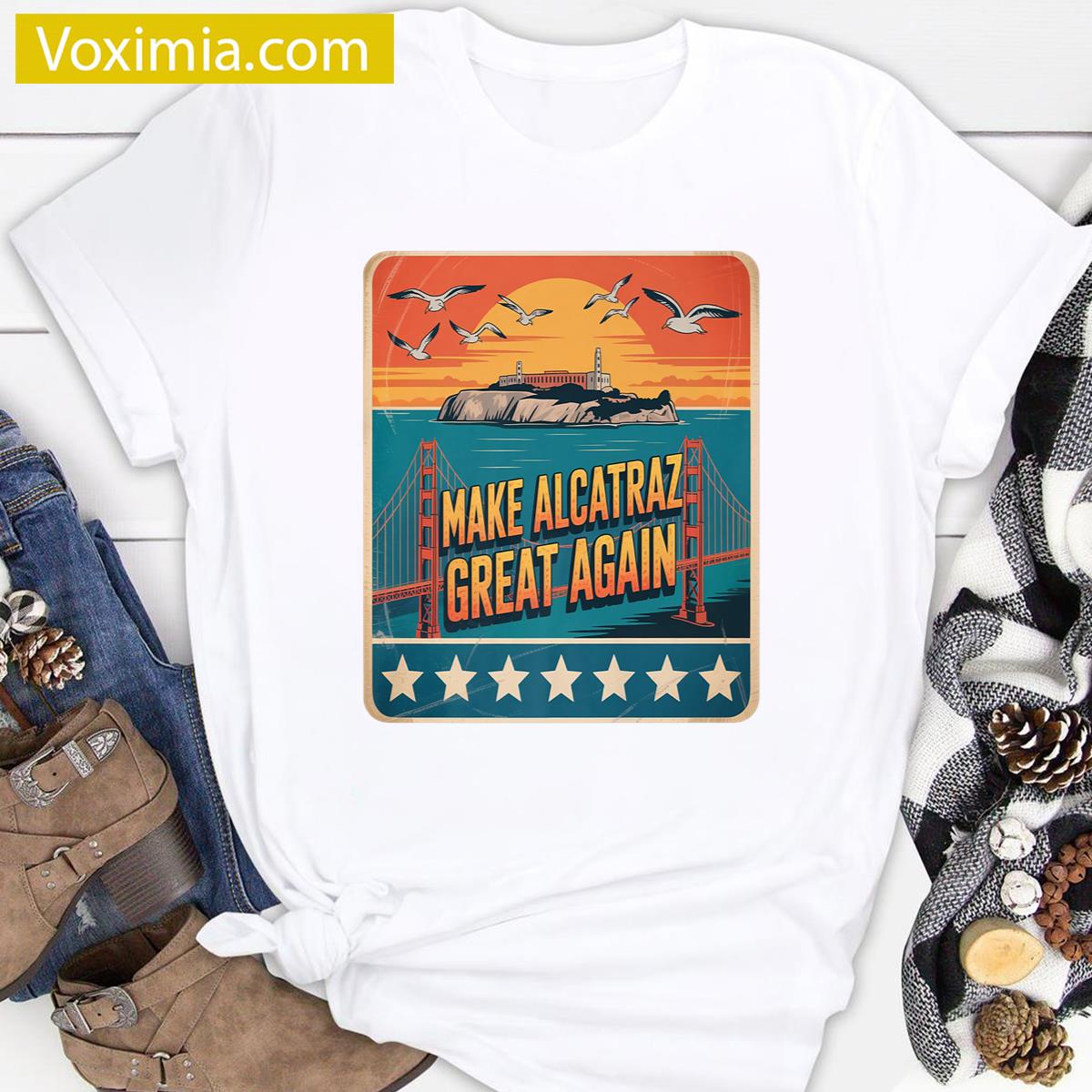 Make Alcatraz Great Again Premium Apparel T-shirt