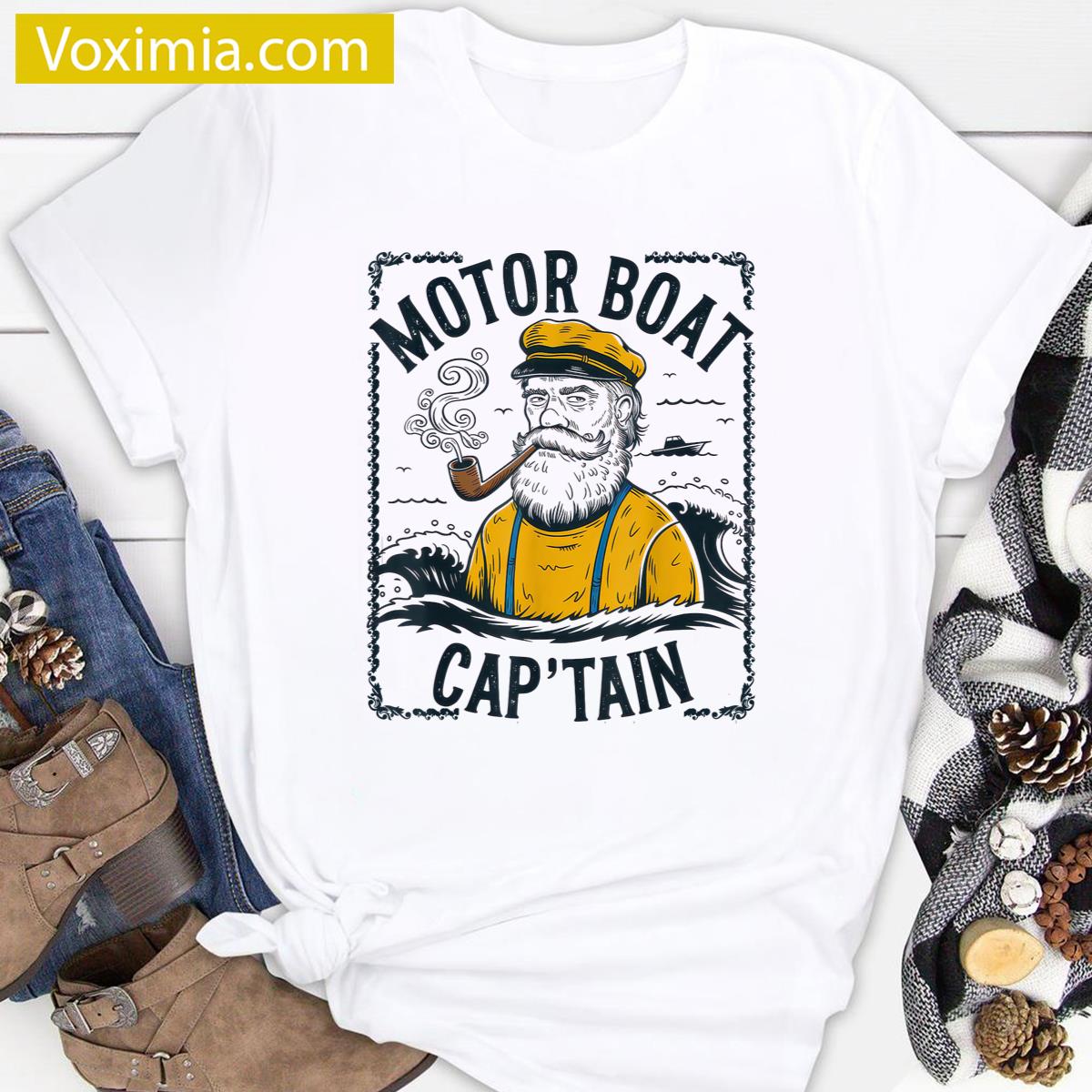 Motor Boat Captain Apparel For Pontoon Lovers T-shirt