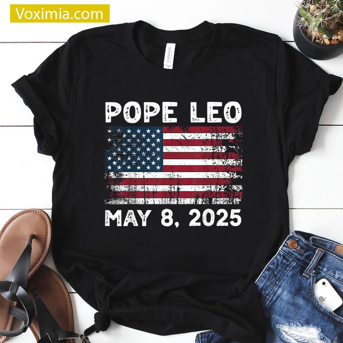 New Pope Leo Patriotic Design T-shirt