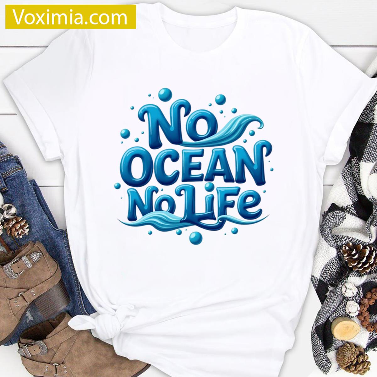 No Ocean No Life Casual Style T-shirt