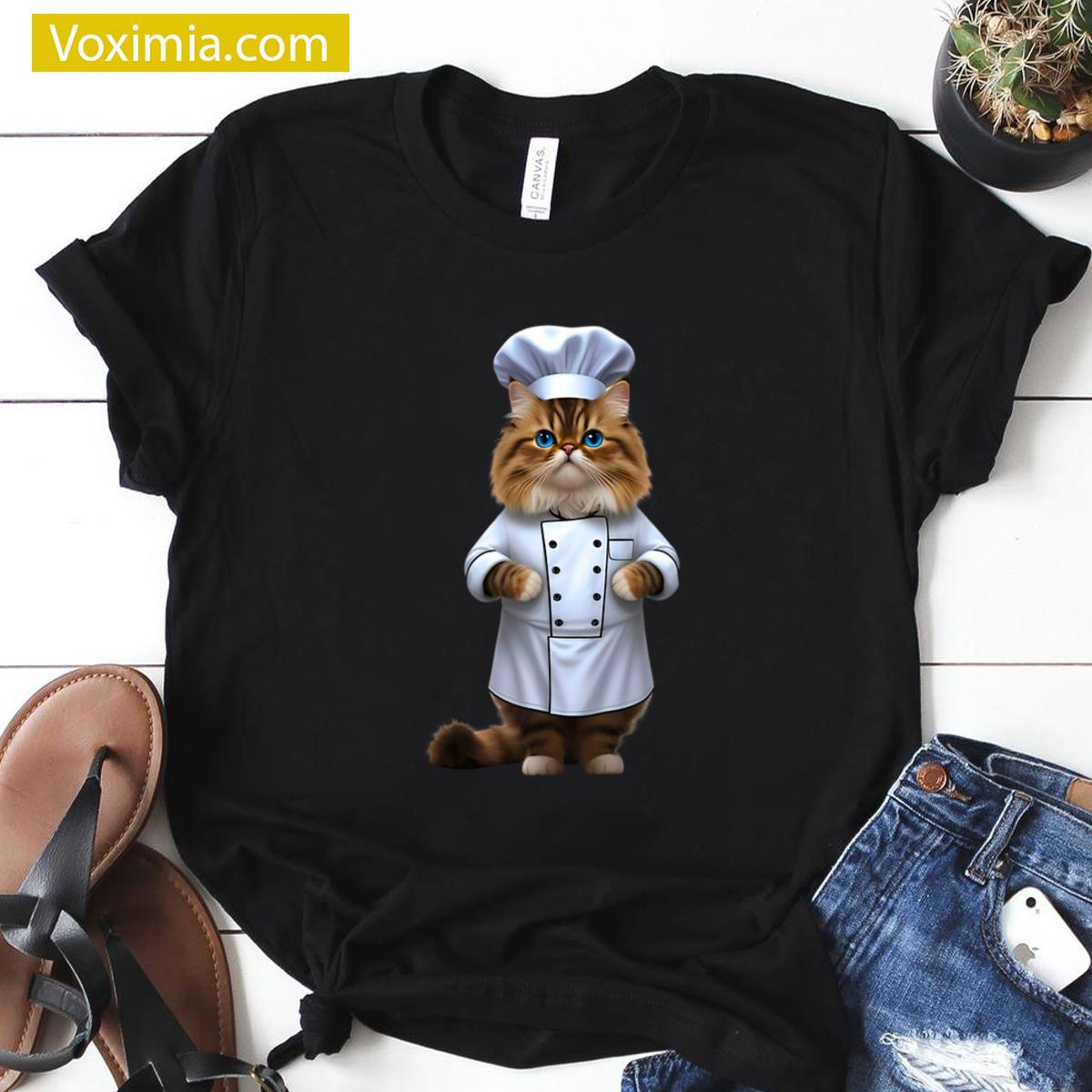 Persian Cat Chef Oversized Tee T-shirt