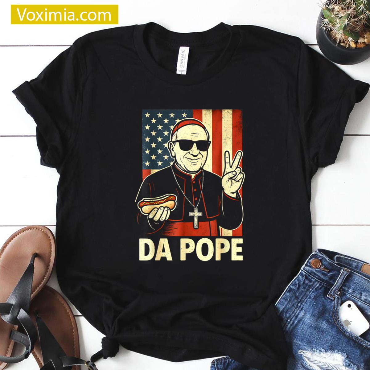 Pope Flag Design Tee T-shirt