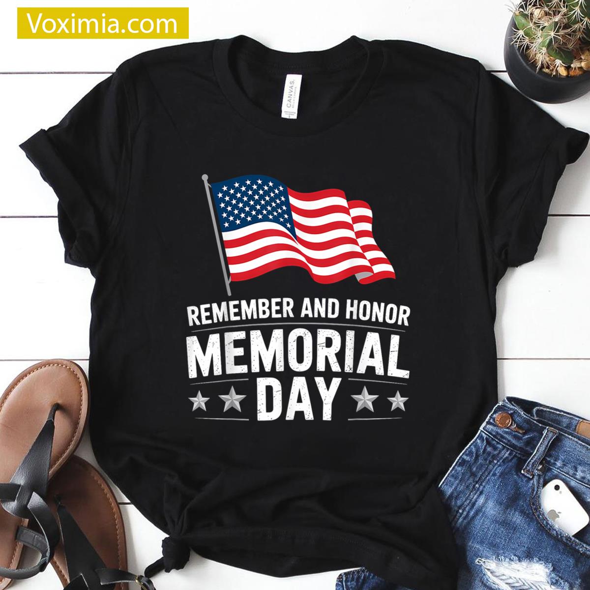 Remember Honor America Flag Apparel T-shirt