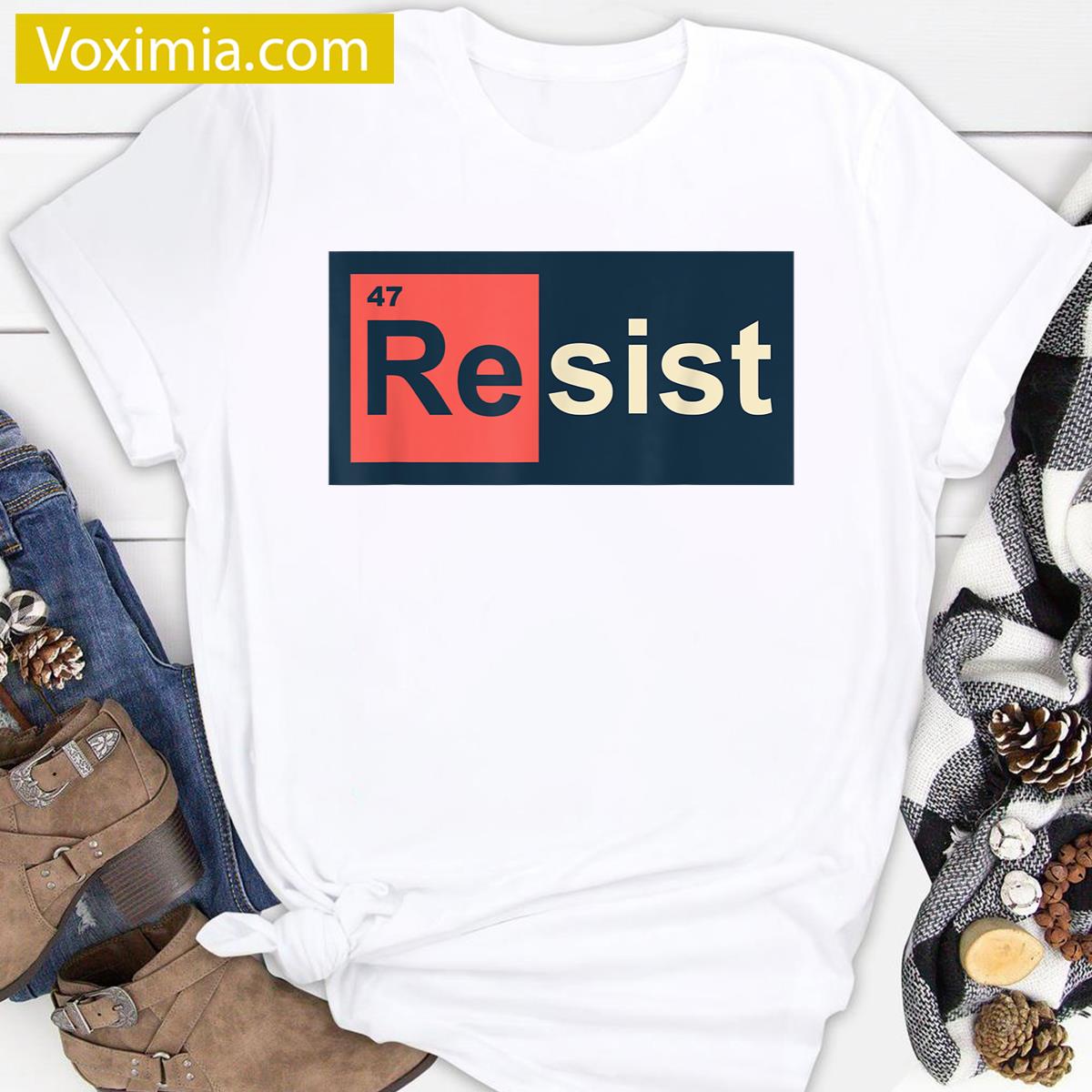 Resist 47 Periodic Table Political T-shirt