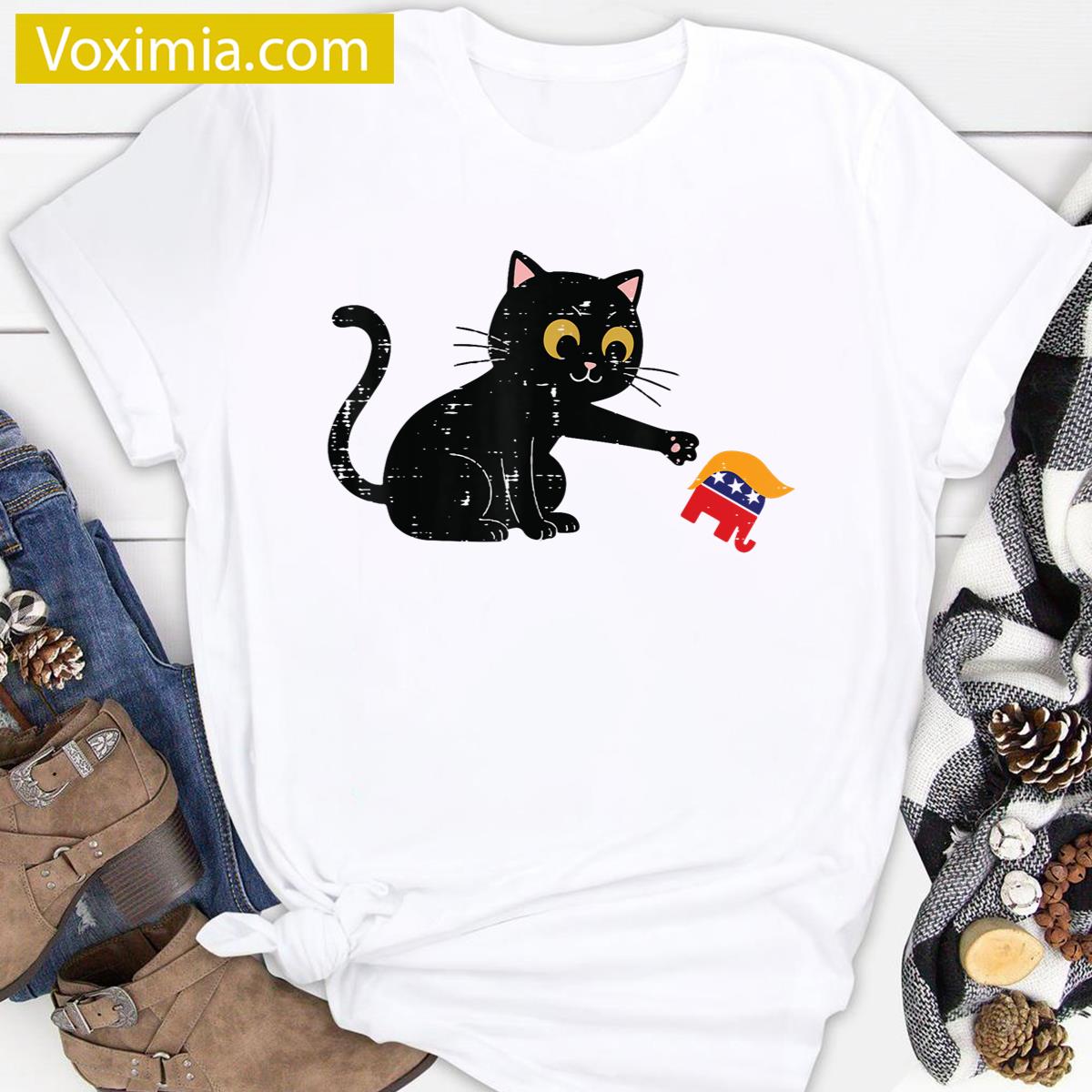 Resist Cat Tipping Elephant Protest T-shirt
