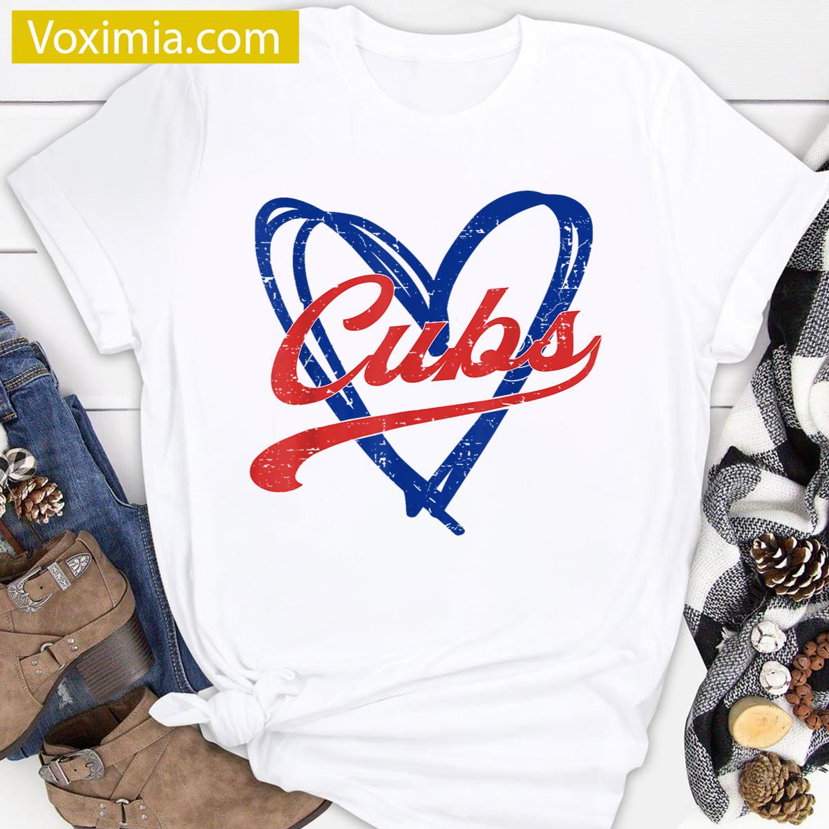 Retro Cubs Heart Design Tee Kids T-shirt