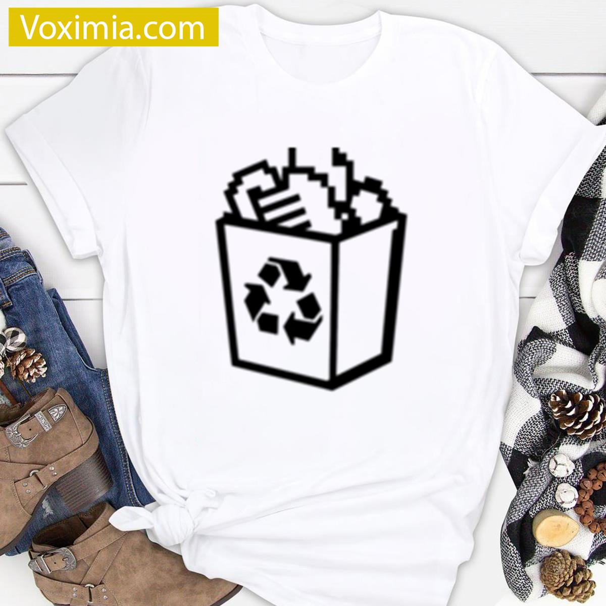 Retro Recycle Bin Funny Casual Look T-shirt