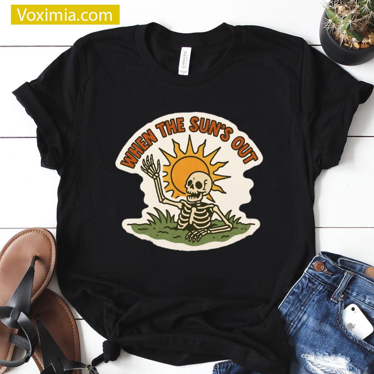 Retro Summer Skeleton Humor Tee T-shirt