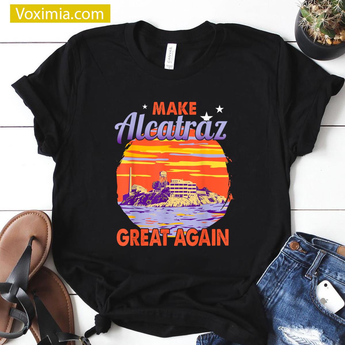 Vintage Alcatraz Retro Humor Tee T-shirt