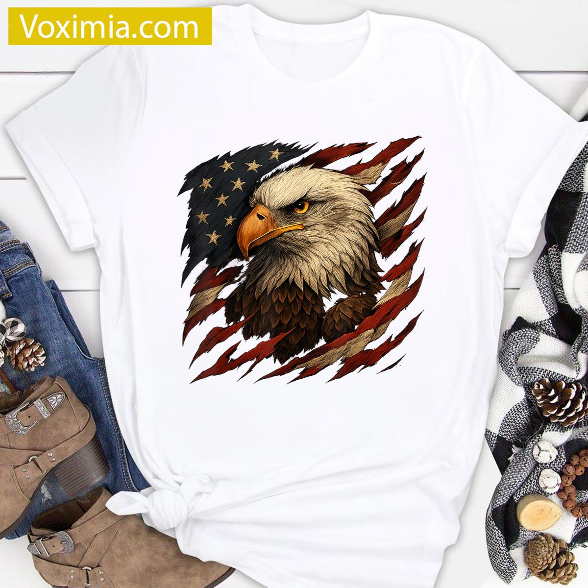 Vintage Patriotic Eagle 4th Of July T-shirt