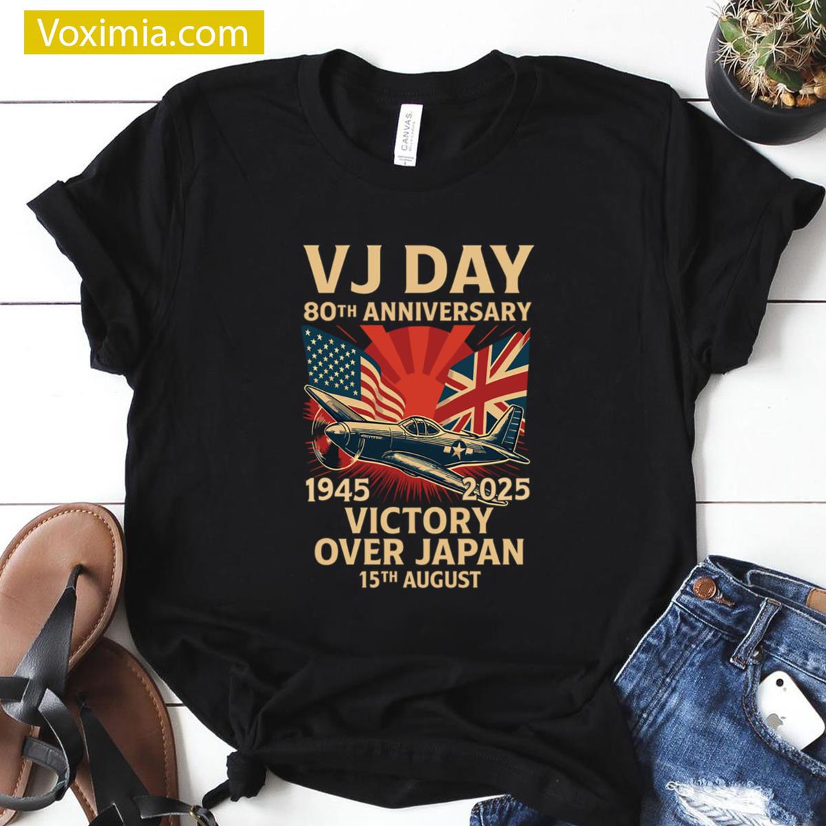 Vj Day 2025 Retro Design T-shirt