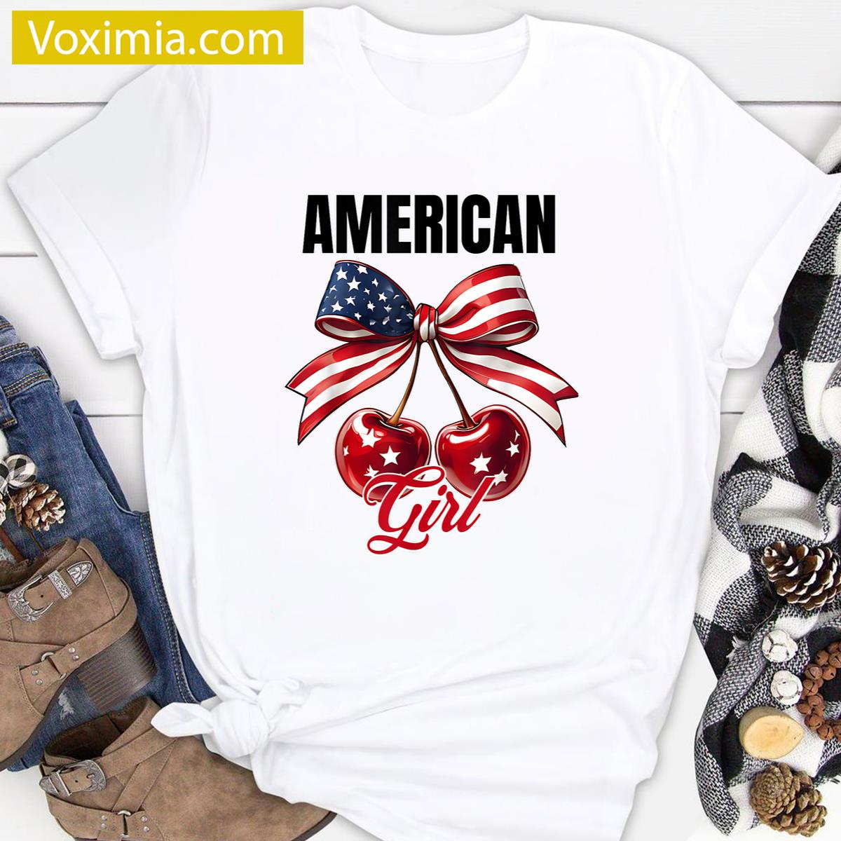 All American Girl Usa Flag T-shirt