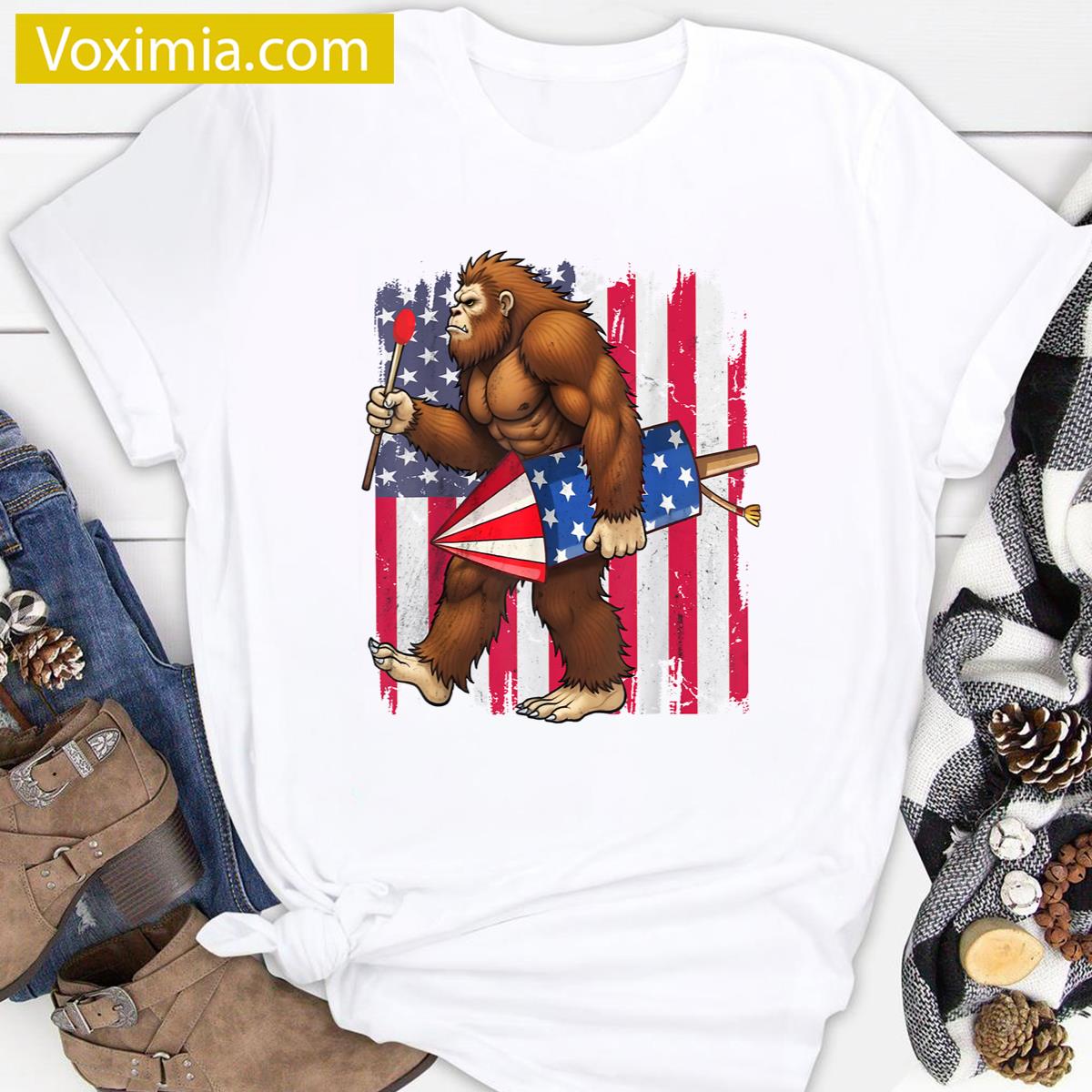 Bigfoot 4th Of July Usa T-shirt