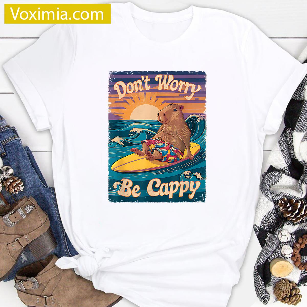 Dont Worry Be Cappy Funny Capybara T-shirt