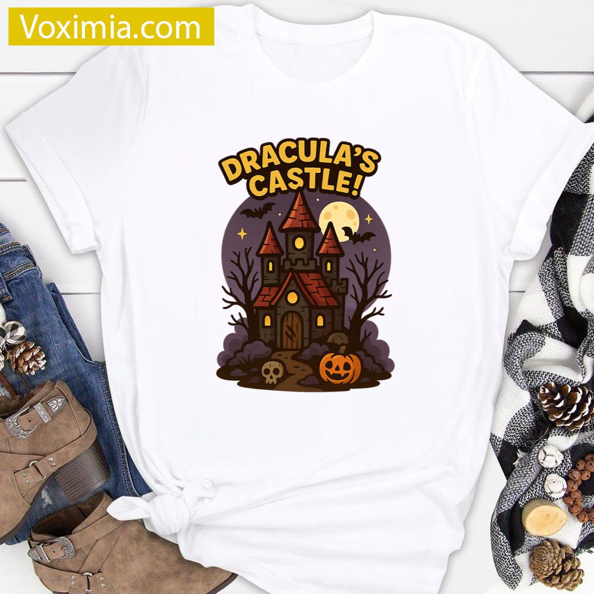 Draculas Castle Spooky T-shirt