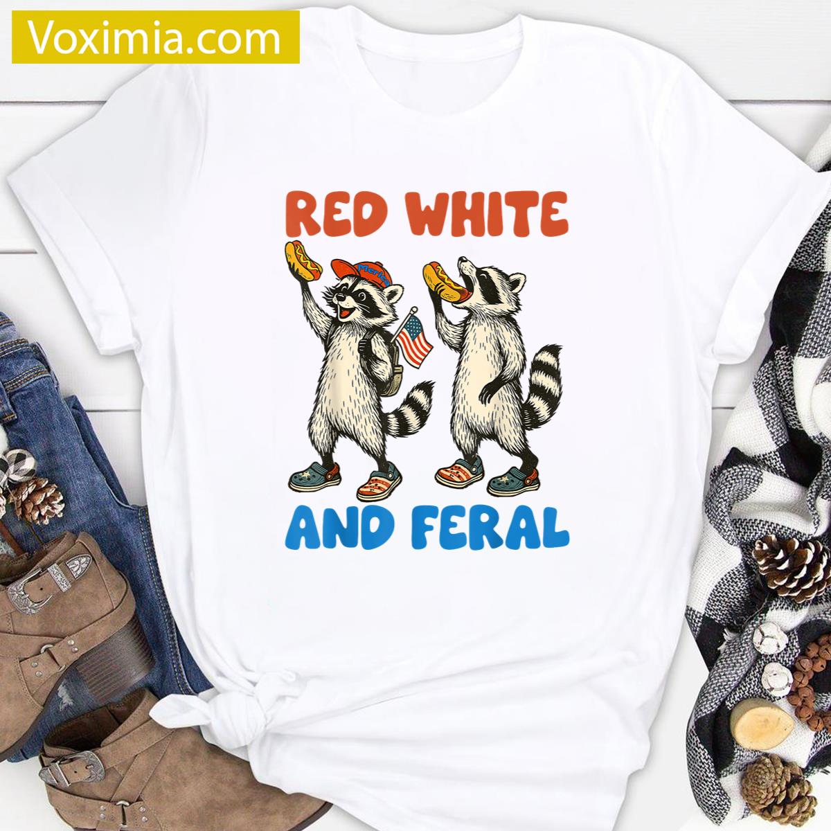 Funny Raccoon Patriotic T-shirt