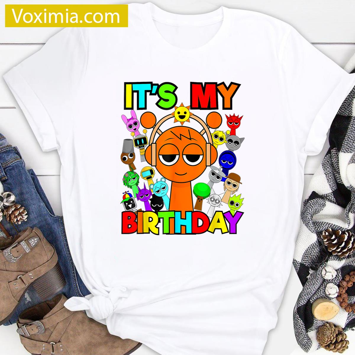 Funny Sprunki Kids Birthday T-shirt