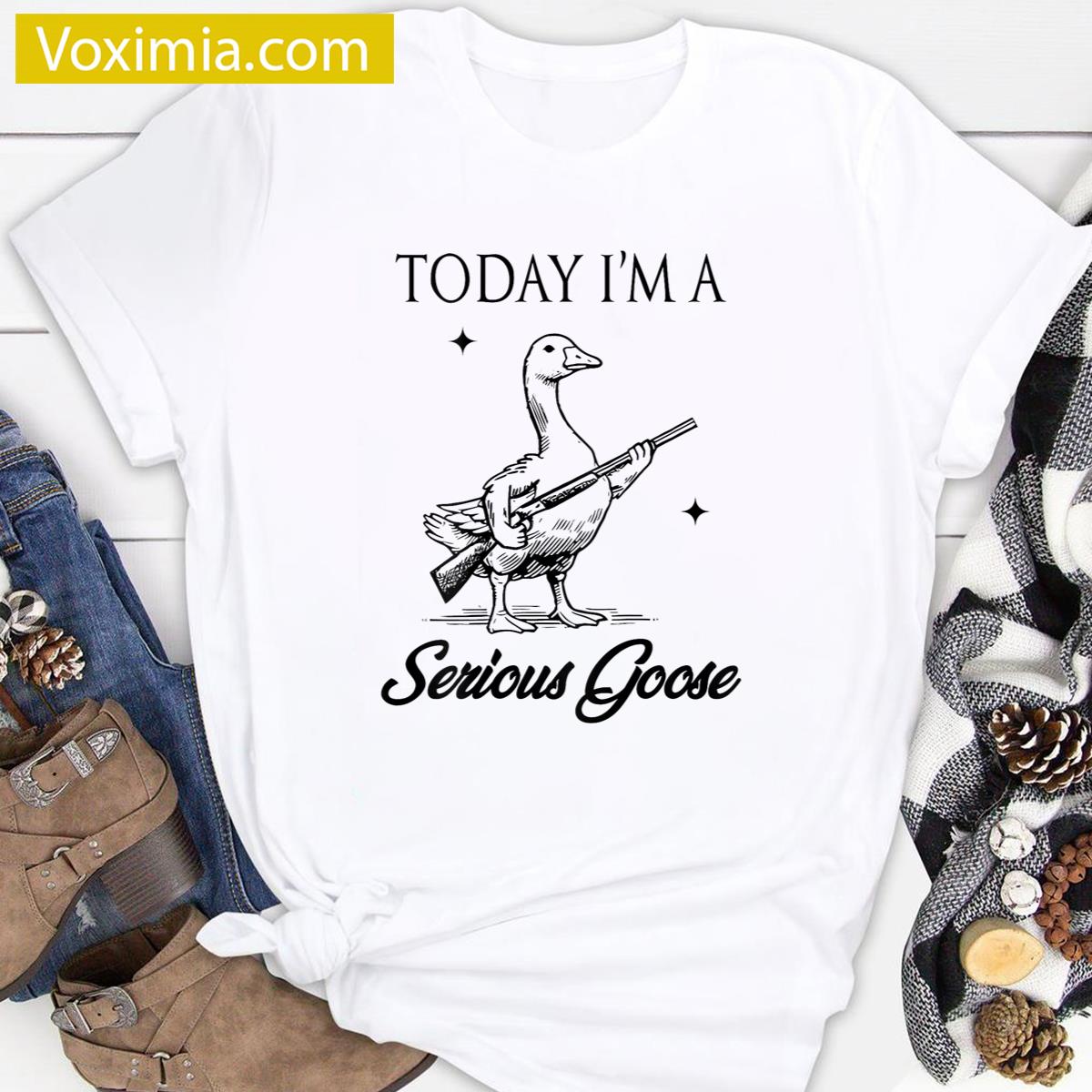 Goose Lovers Serious With Gun T-shirt