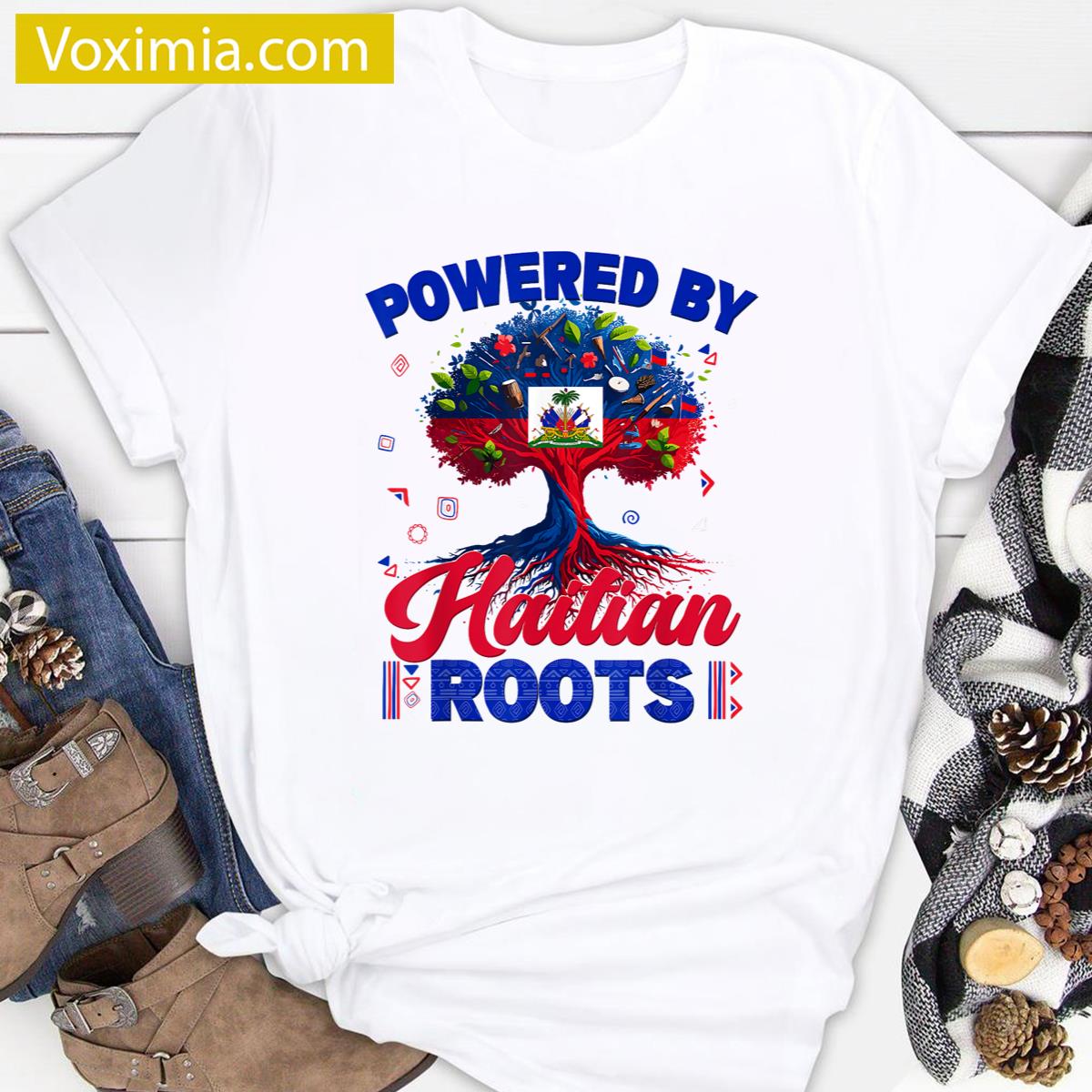 Haitian Roots Flag Design T-shirt