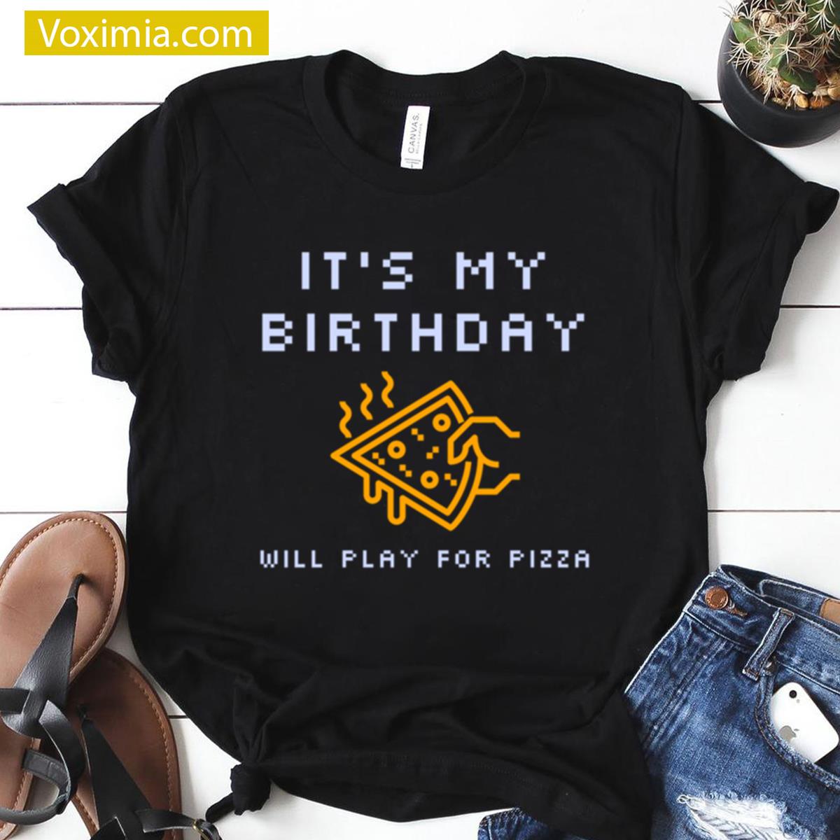 Its My Birthday Play For Pizza Kids Tee T-shirt