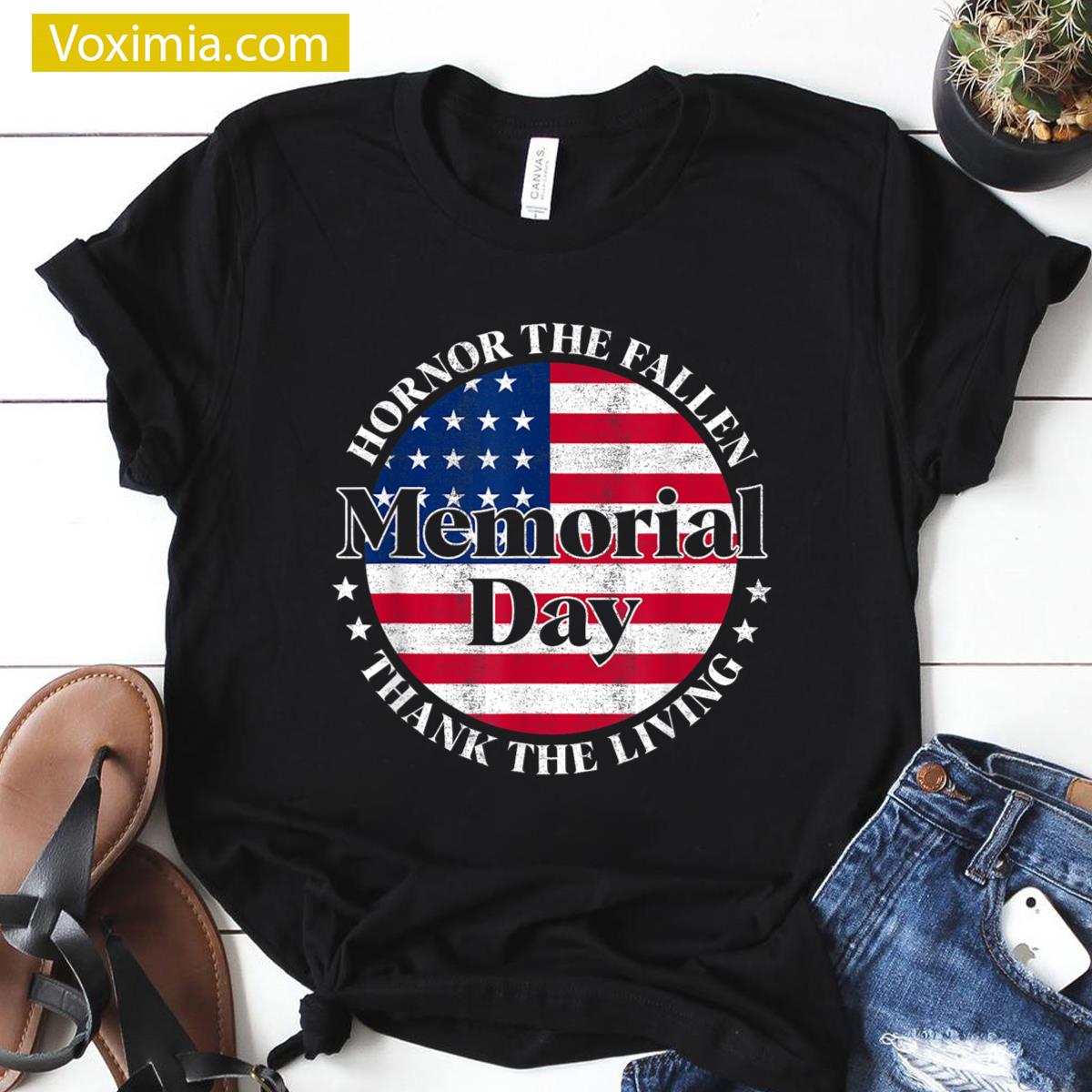 Memorial Day Us Flag Tee T-shirt