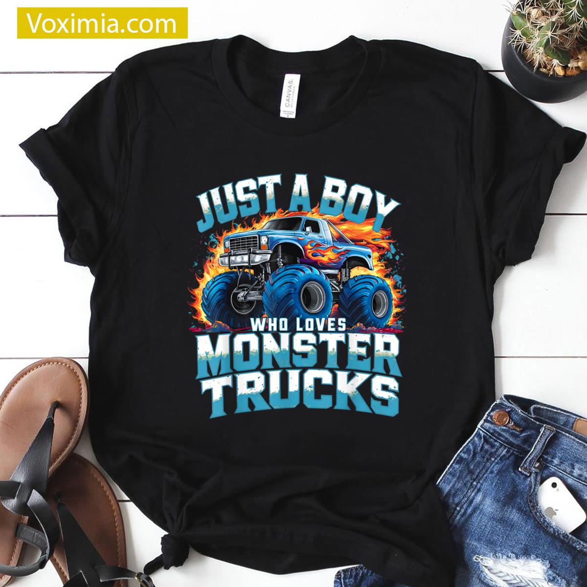 Monster Trucks Boy Love T-shirt