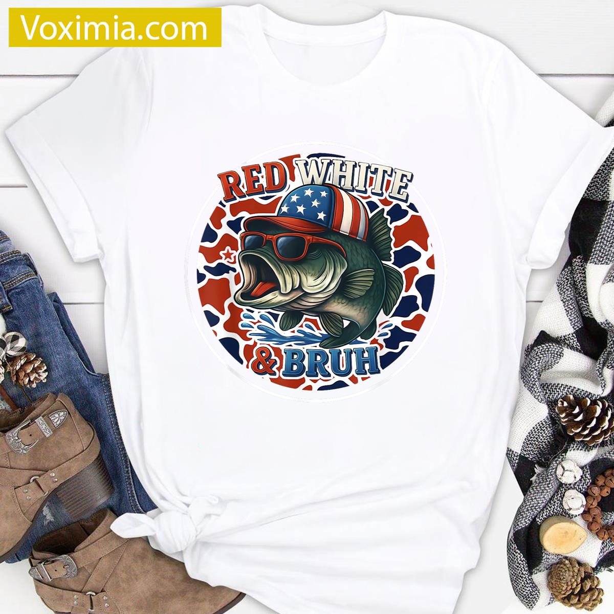 Patriotic America Fishing T-shirt