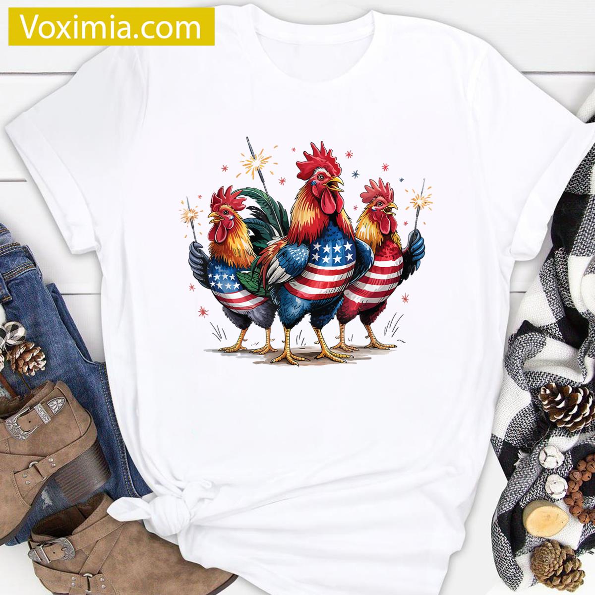 Patriotic Chicken Lover T-shirt