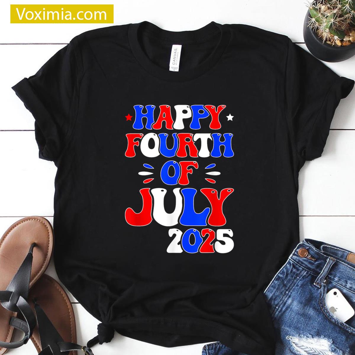 Retro Happy 4th Of July T-shirt