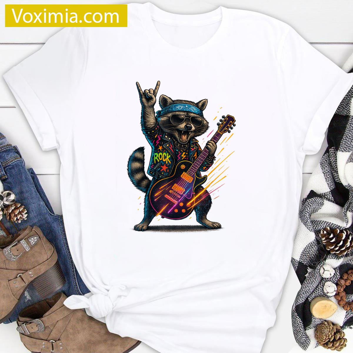 Retro Raccoon Funny T-shirt