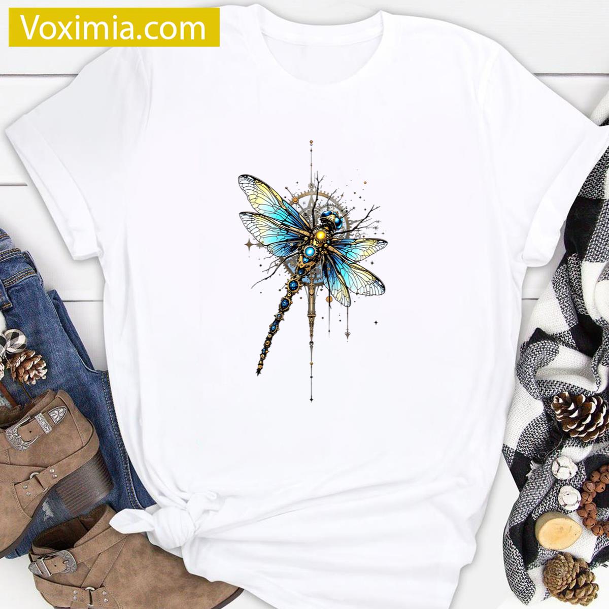 Steampunk Dragonfly Vintage T-shirt