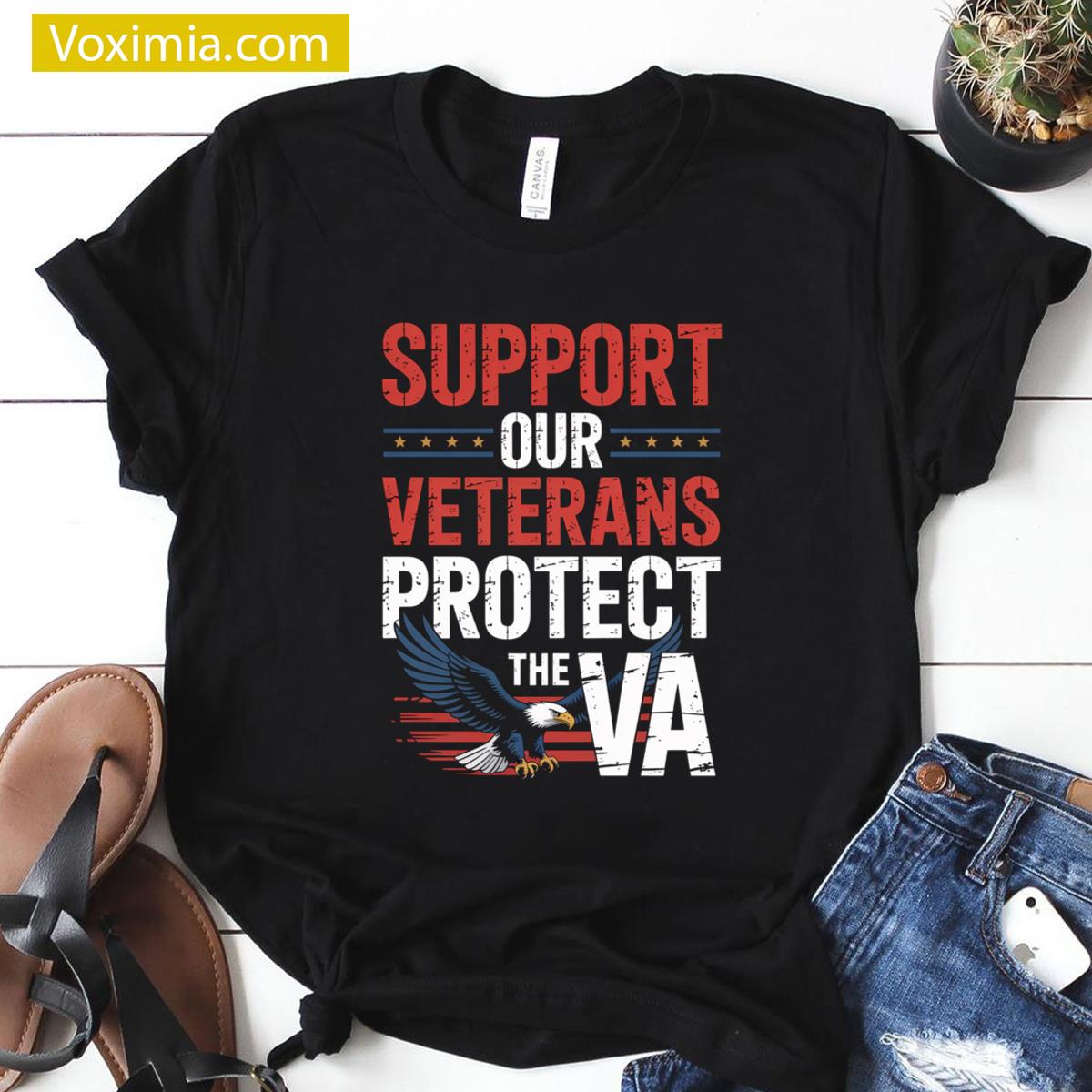 Support Veterans Protest Vintage T-shirt
