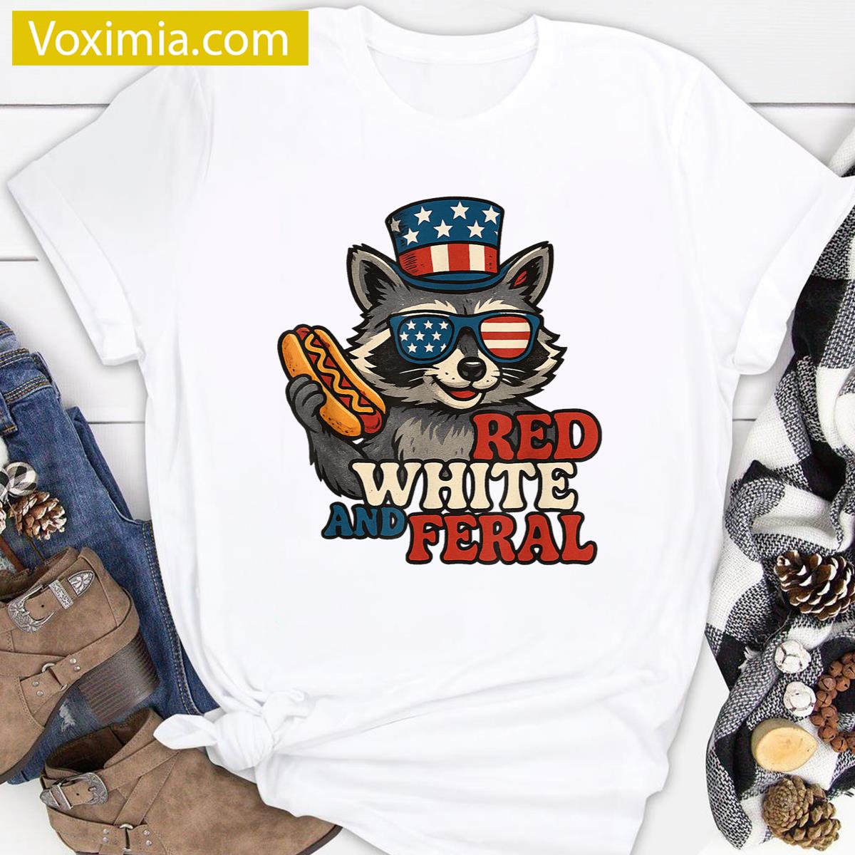 Usa Kids Funny Racoon T-shirt