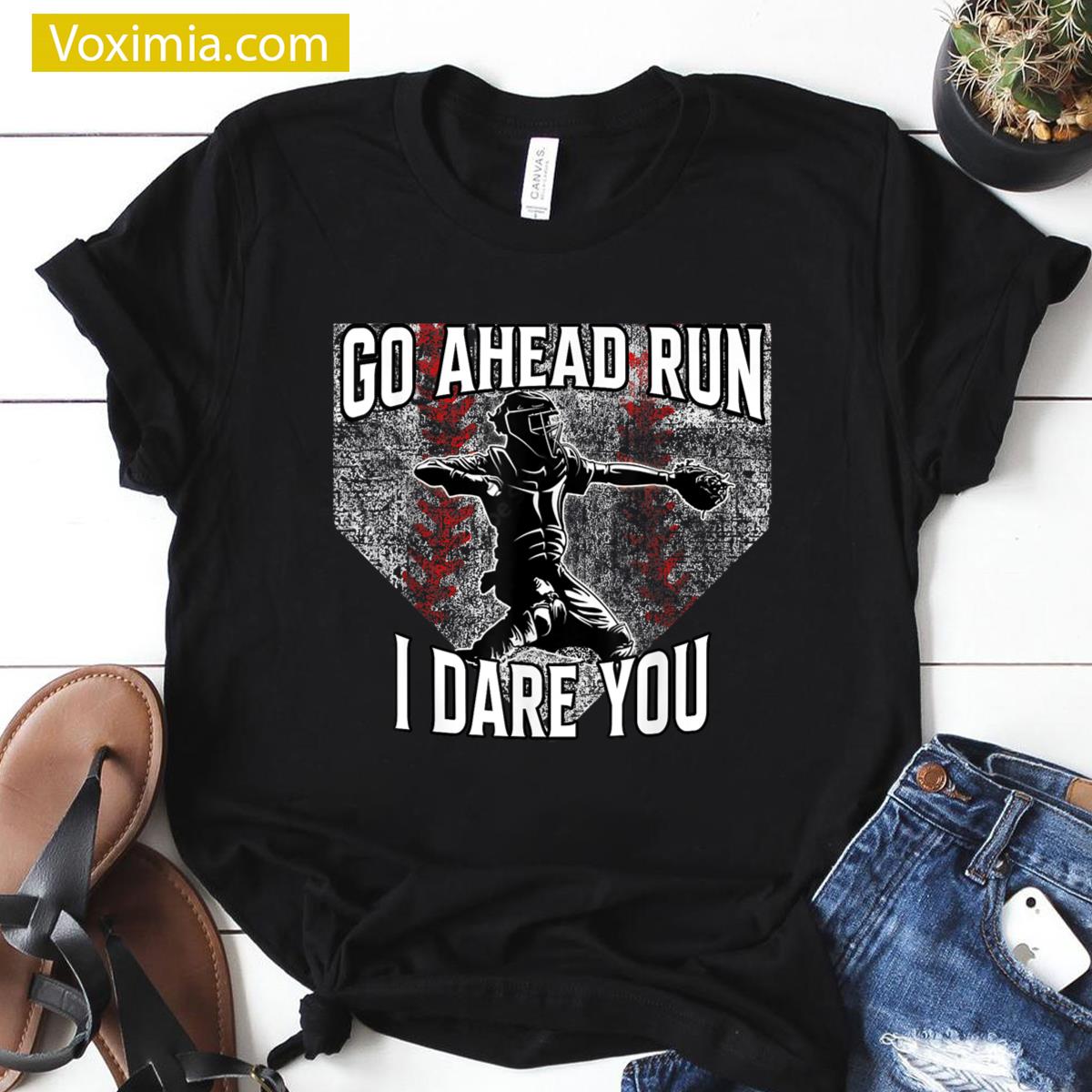 Vintage Baseball Funny Dare T-shirt