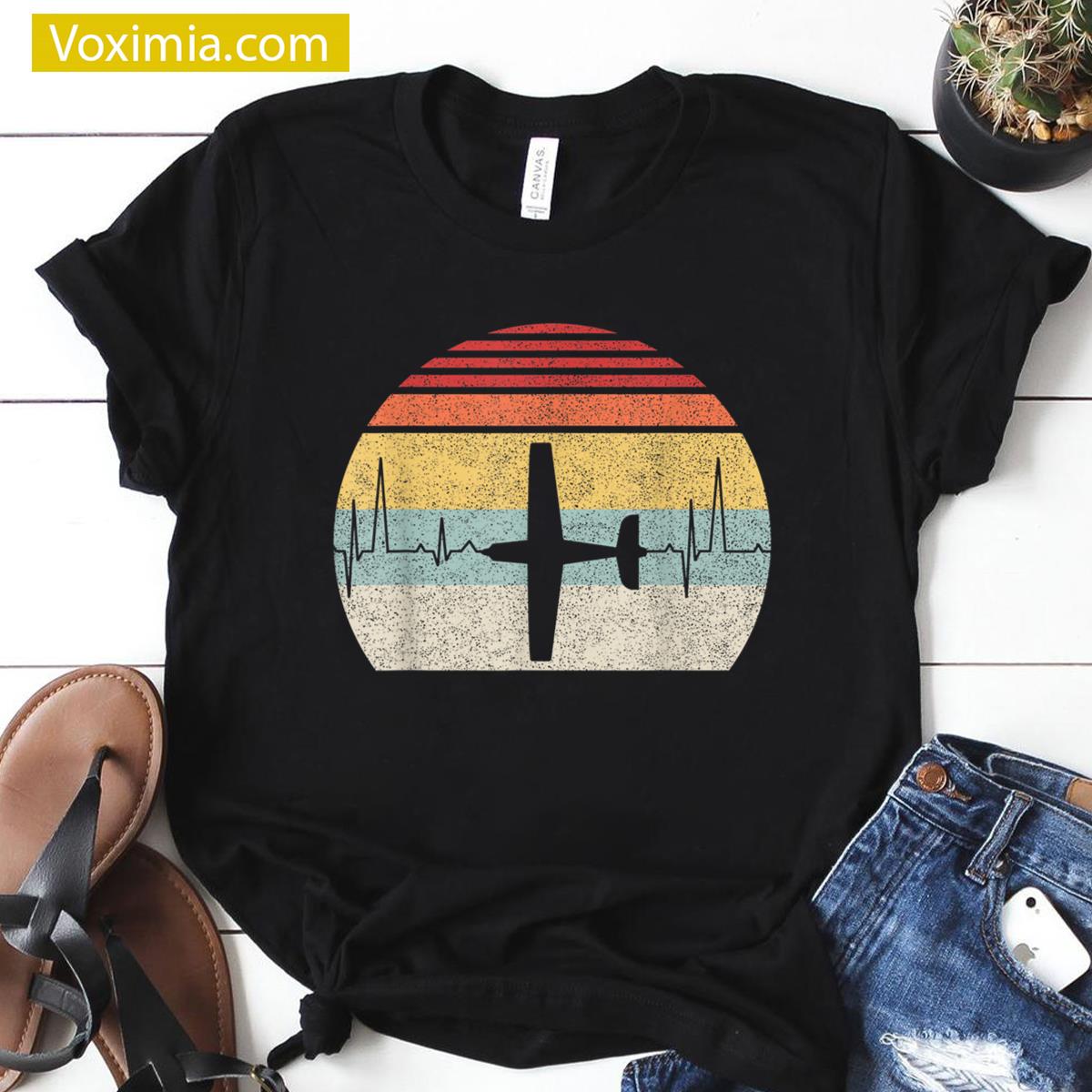 Vintage Retro Pilot Design T-shirt