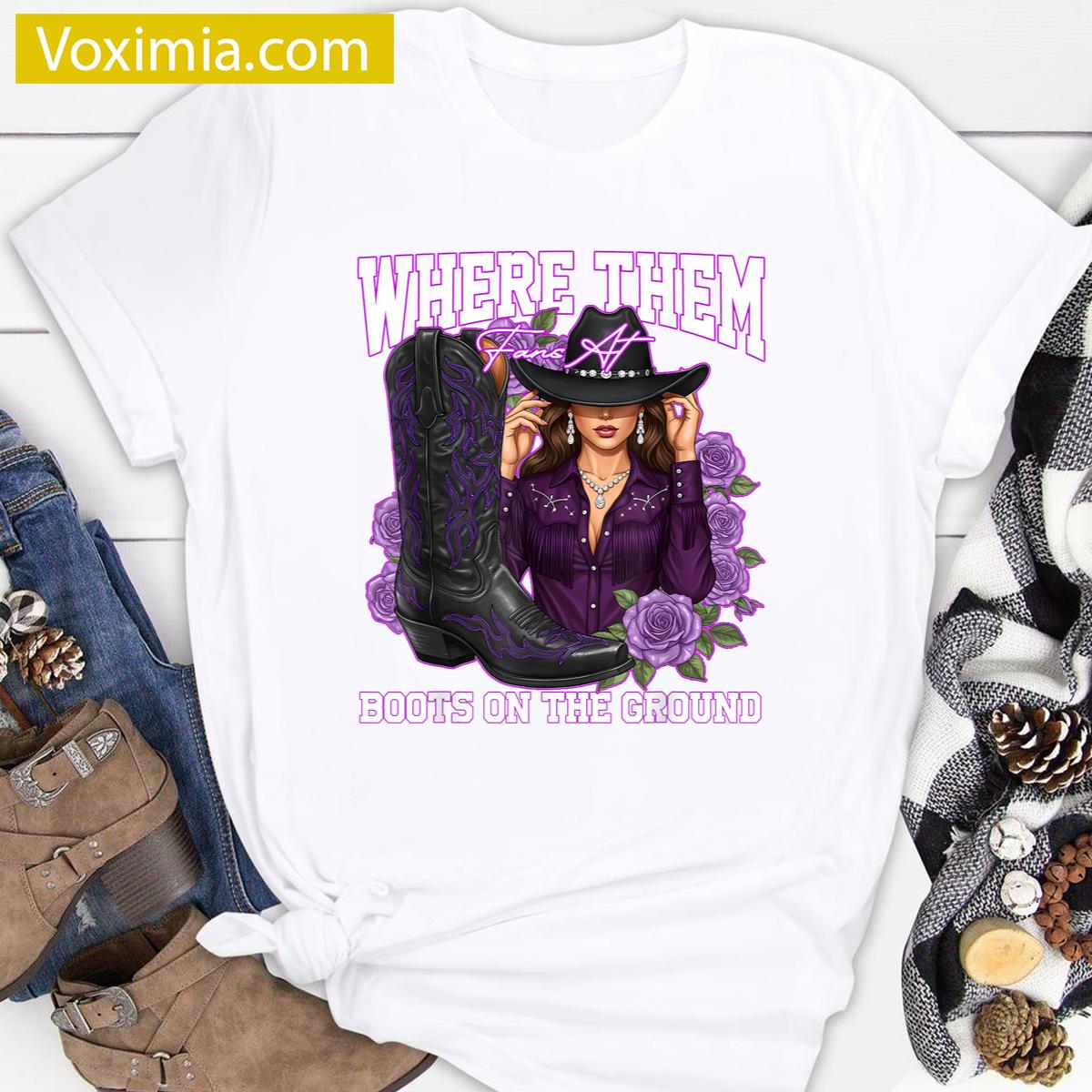 Where Dem Fans Cowgirl Boots T-shirt