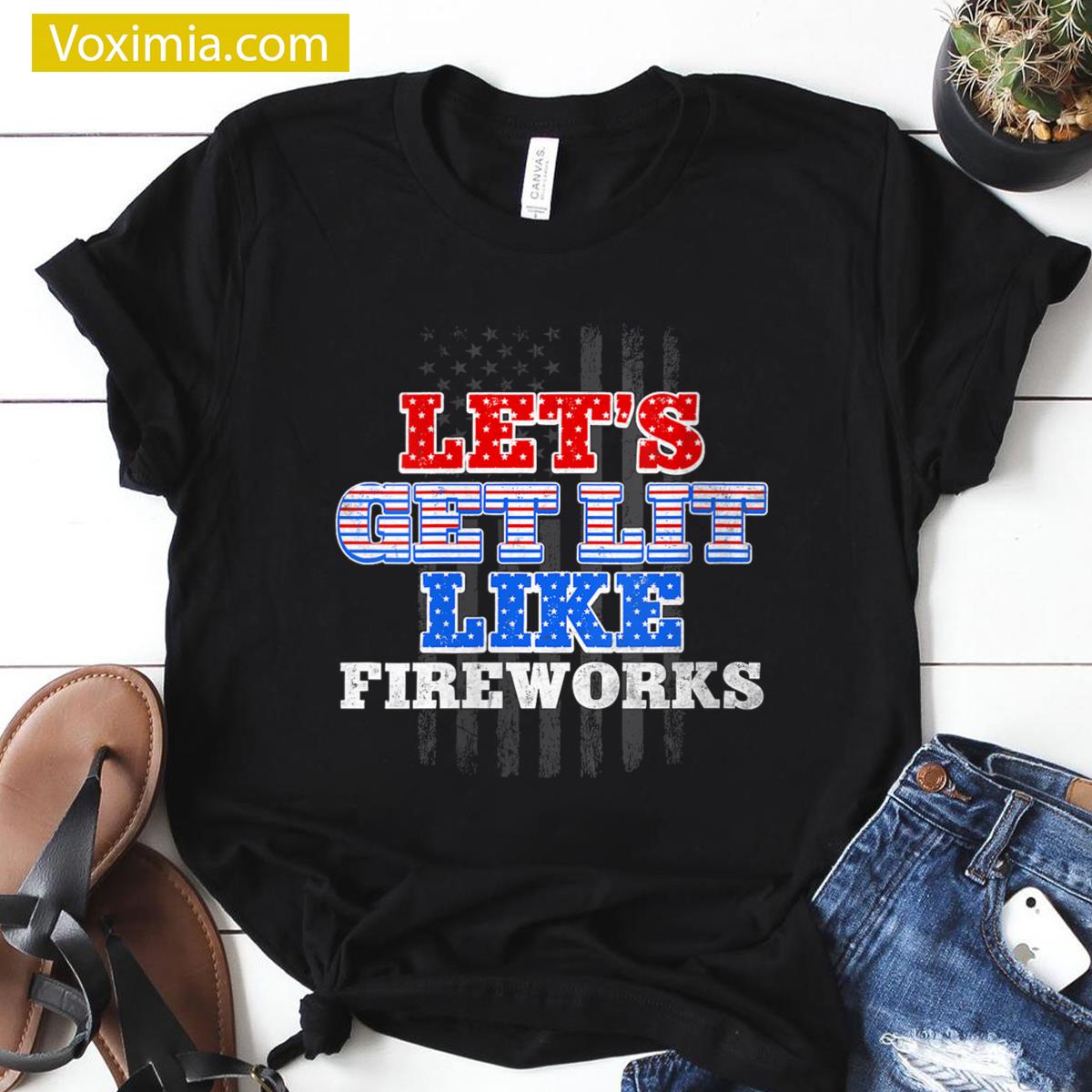 Womens Lets Get Lit T-shirt