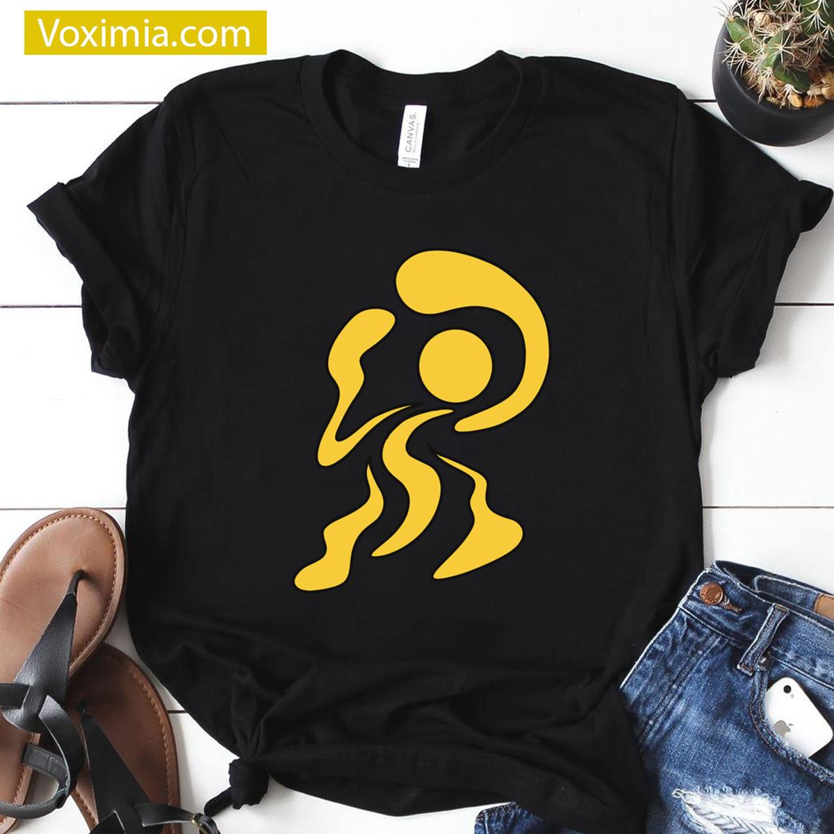 Yellow Drippy Figure Oversized T-shirt