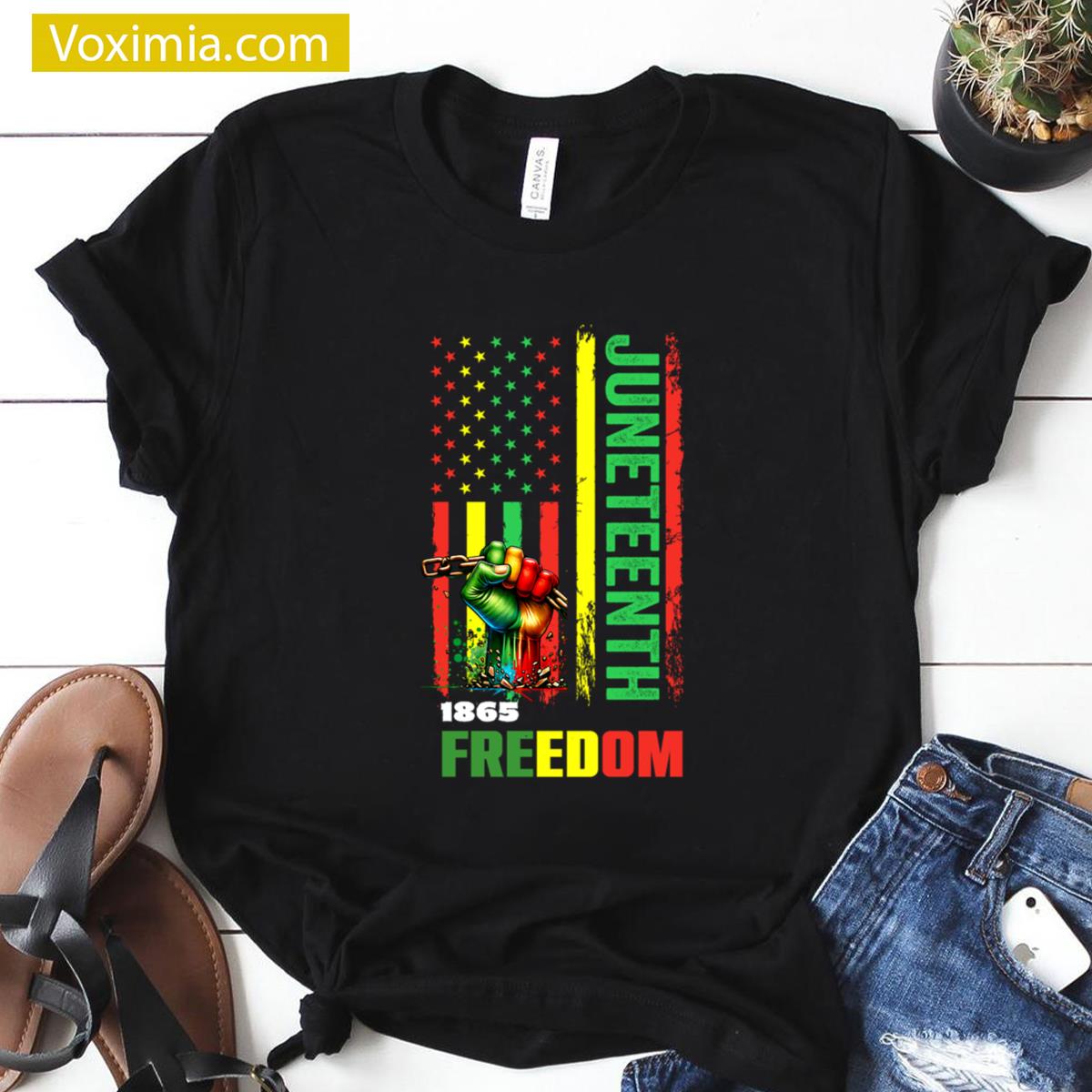 Celebrating Juneteenth Pride Flag Tee T-shirt