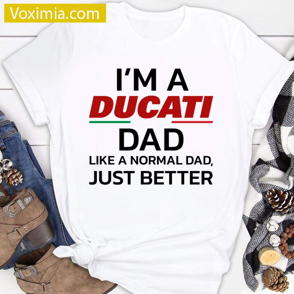 Fathers Day Ducati Dad Gift T-shirt