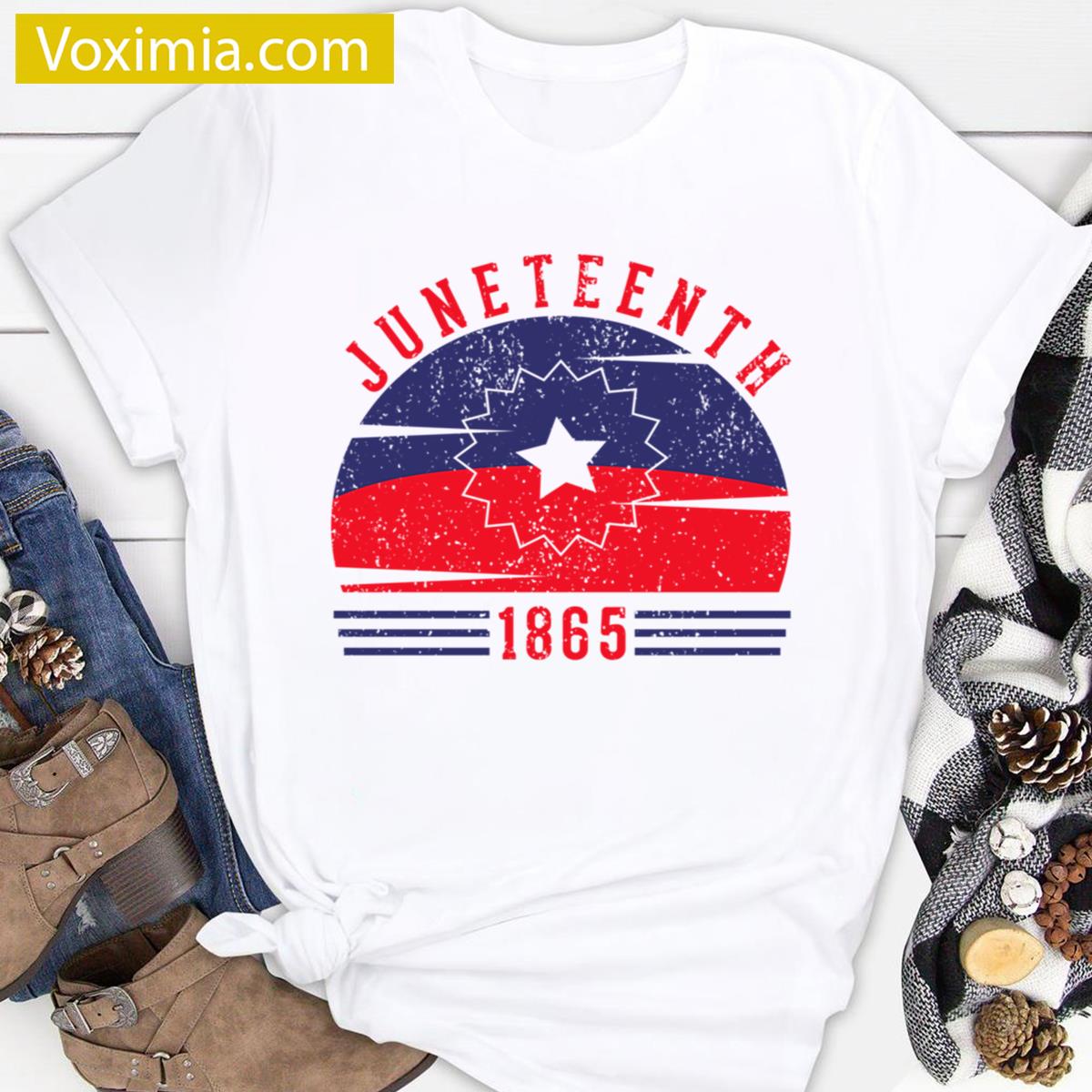 Juneteenth 1865 Grunge Flag T-shirt