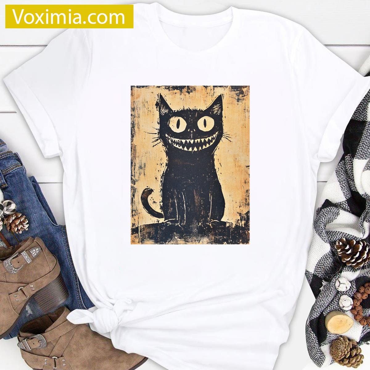 Mad Cat Print T-shirt