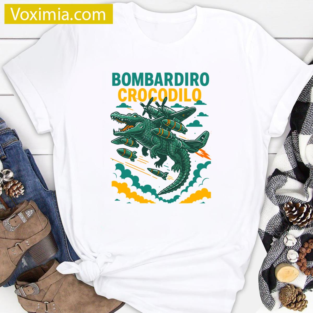 Bombardiro Crocodilo Funny Graphic T-shirt