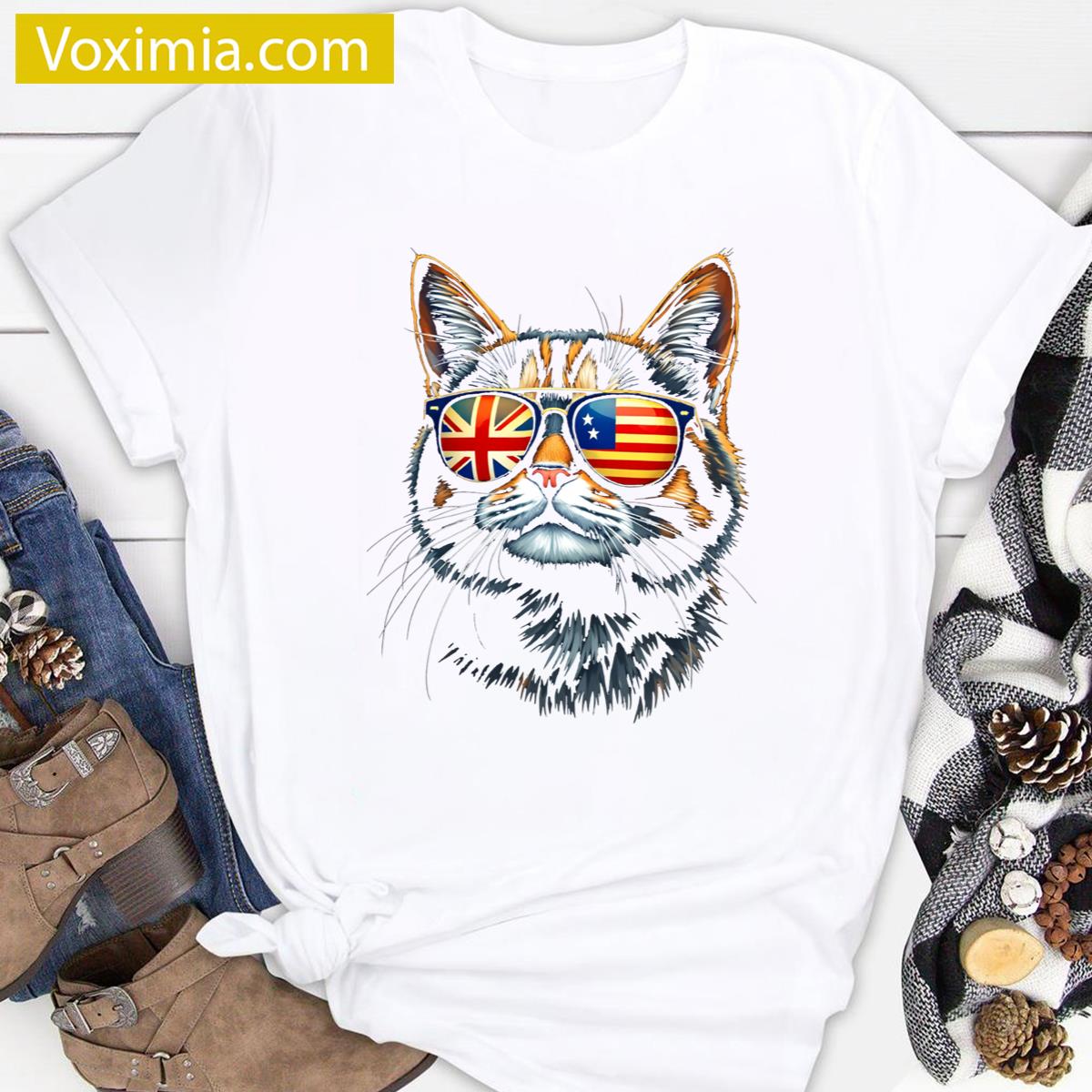 Cat Sunglasses Graphic Tee T-shirt
