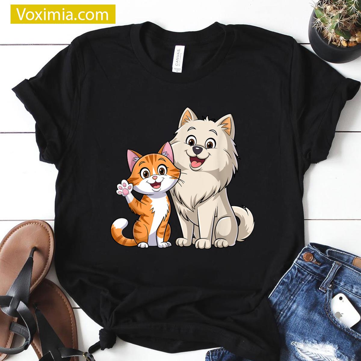 Cute Cat And Dog T-shirt