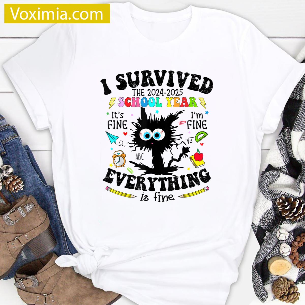Funny Cat Teacher Last Day Tee T-shirt