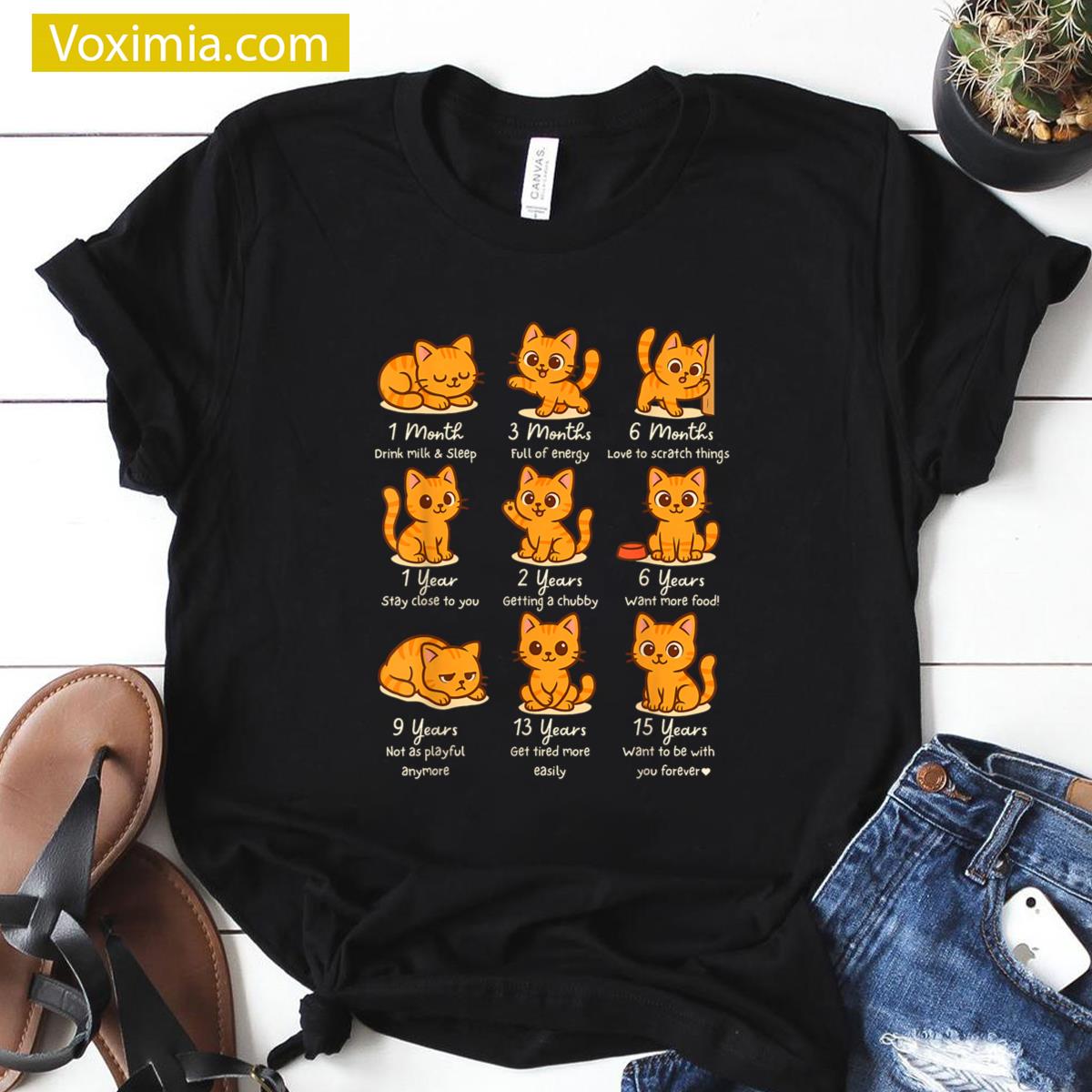 Funny Orange Cat Apparel T-shirt