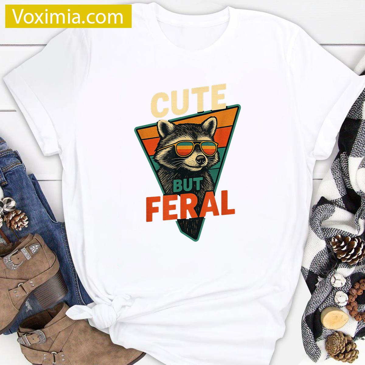 Funny Raccoon Sunset Design T-shirt