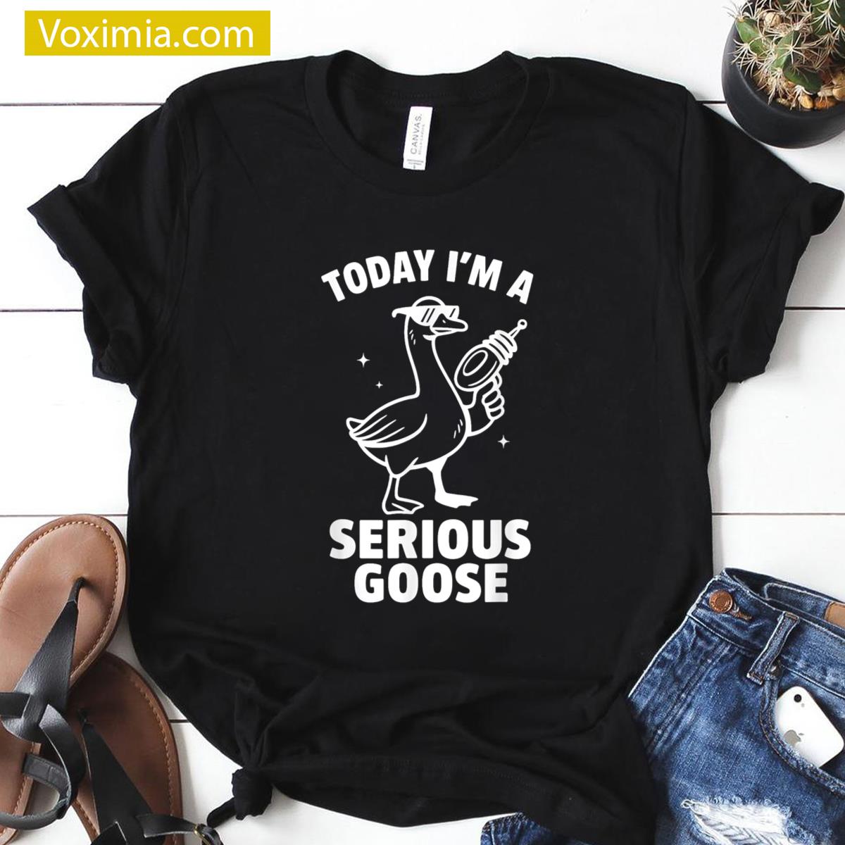 Funny Serious Goose Humor T-shirt